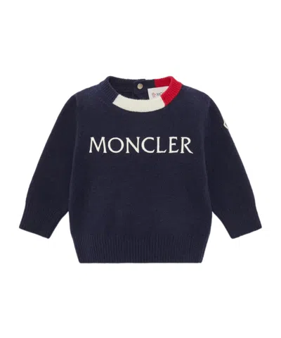 MONCLER MONCLER ENFANT LOGO EMBROIDERED CREWNECK JUMPER