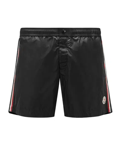 MONCLER MONCLER LOGO PATCH DRAWSTRING SWIM SHORTS