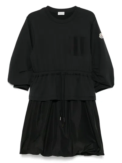 MONCLER LOGO-PATCH MINI DRESS