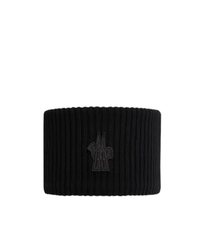 MONCLER LOGO-PATCH WOOL HEADBAND