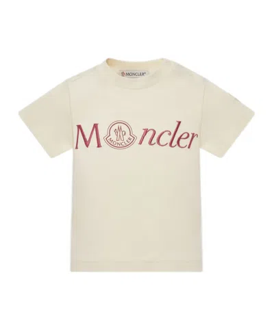 MONCLER MONCLER ENFANT LOGO EMBROIDERED CREWNECK T-SHIRT