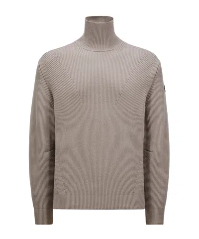 MONCLER MONCLER LOGO PATCH TURTLENECK KNIT JUMPER