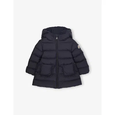 MONCLER NAVY MOLAN HOODED SHELL-DOWN JACKET 9 MONTHS - 3 YEAR