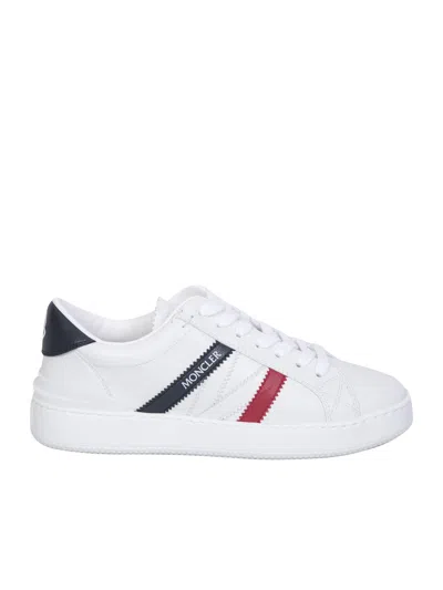 MONCLER MONACO M SNEAKERS IN WHITE, BLUE AND RED