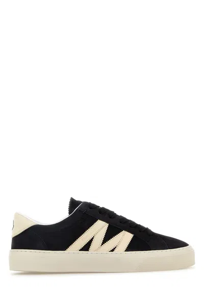 MONCLER SNEAKERS MONACO 2 IN PELLE SCAMOSCIATA BLU NOTTE UOMO