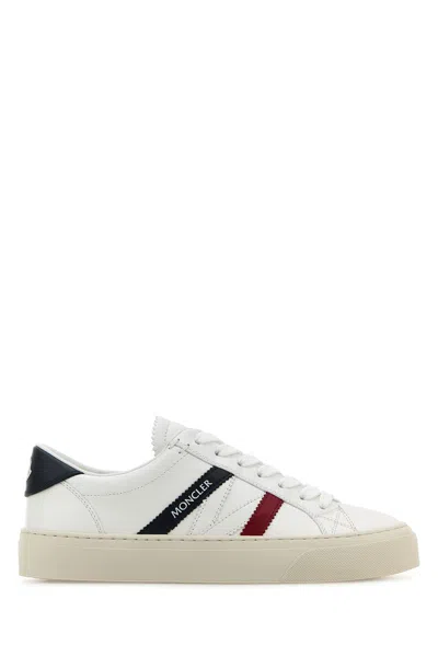 MONCLER SNEAKERS MONACO 2 IN PELLE BIANCA UOMO