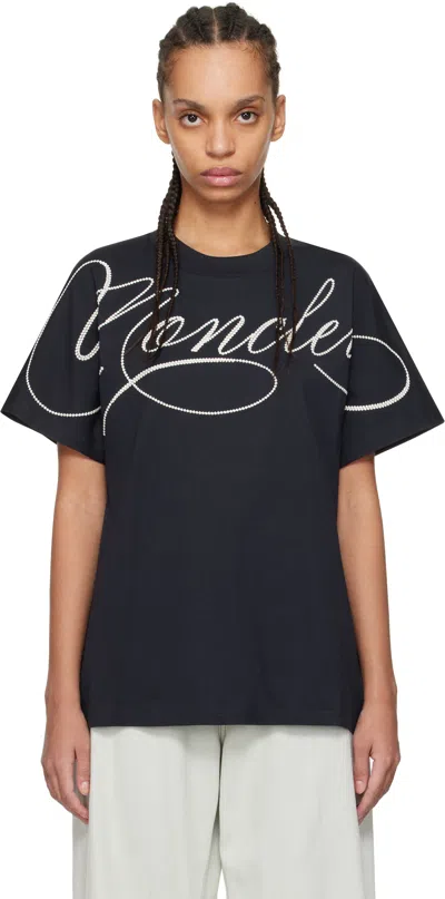 MONCLER NAVY S/S LOGO T-SHIRT