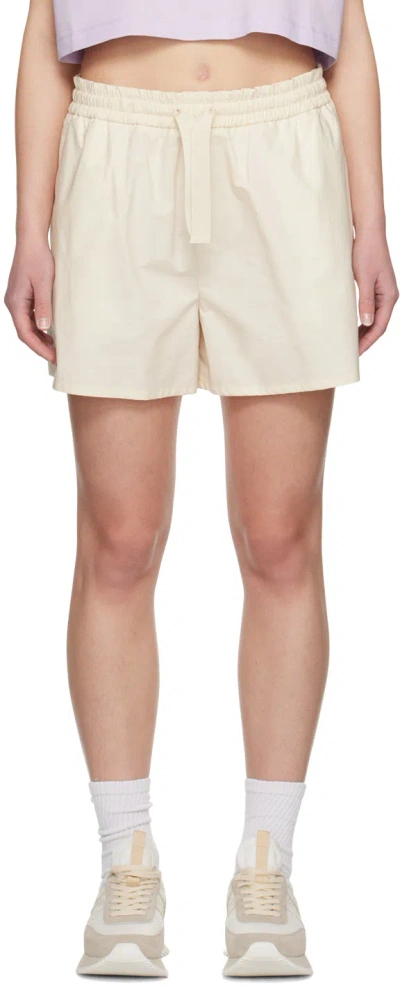 MONCLER OFF-WHITE DRAWSTRING SHORTS