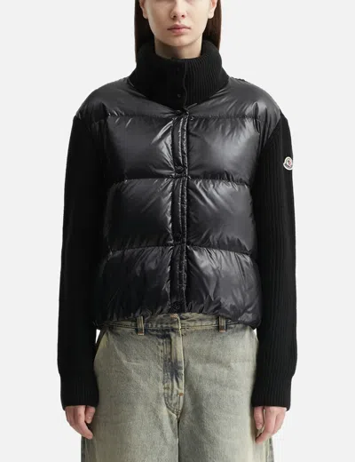 MONCLER PADDED WOOL CARDIGAN