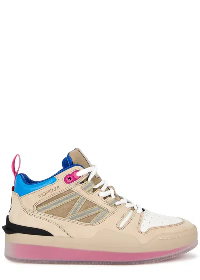 MONCLER MONCLER PIVOT PANELLED NUBUCK HI-TOP SNEAKERS