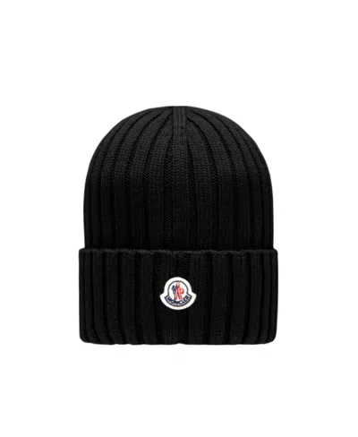 MONCLER MONCLER LOGO PATCH BEANIE