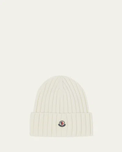 MONCLER RIBBED WOOL LOGO BEANIE