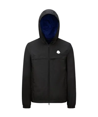 MONCLER MONCLER RIFEO LOGO PATCH ZIP-UP JACKET
