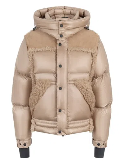 MONCLER SHEARLING-TRIMMED PUFFER JACKET