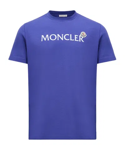 MONCLER FLOCKED LOGO COTTON T-SHIRT