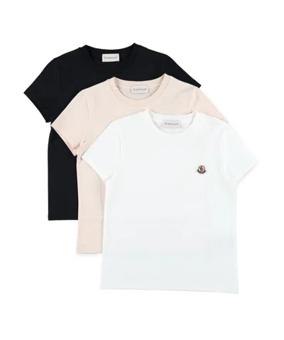 MONCLER MONCLER ENFANT LOGO PATCH THREE PACK OF T-SHIRTS