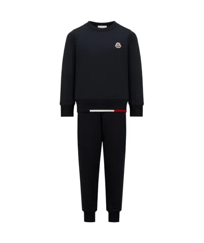 MONCLER MONCLER ENFANT TRICOLOR-TRIMMED TRACKSUIT SET