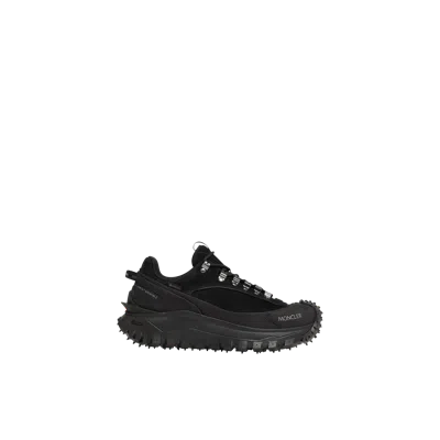 MONCLER TRAILGRIP APEX LEATHER & SUEDE TRAINERS, MEN, BLACK, SIZE: 44
