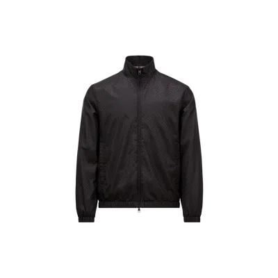 MONCLER VANOISE MONOGRAM JACQUARD WINDBREAKER, MEN, BLACK, SIZE: 6