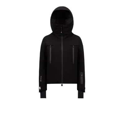 MONCLER CHANAVEYY HOODED GORE-TEX SKI JACKET, WOMEN, BLACK, SIZE: 2