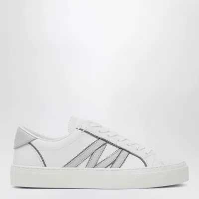 MONCLER WHITE LEATHER MONACO2 SNEAKERS
