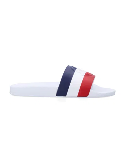 MONCLER MEN WHITE SLIP ON SLIDES, 11 LUXURY SLIPPERS & SLIDES FOR MEN DARVEYS
