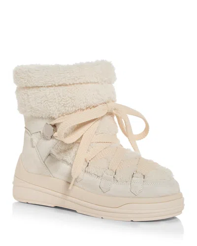 MONCLER WOMEN'S INSOLUX FAUX FUR TRIM SNOW BOOTS