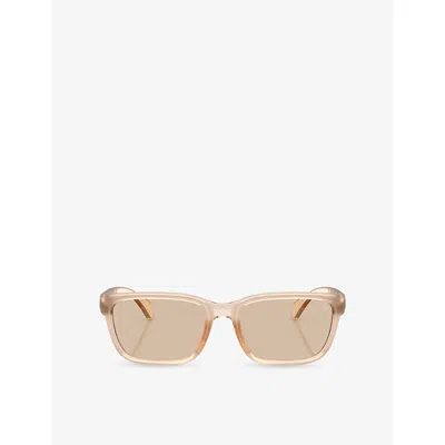 MONCLER WOMENS PINK ME8002 SLICKA PILLOW-FRAME INJECTED SUNGLASSES