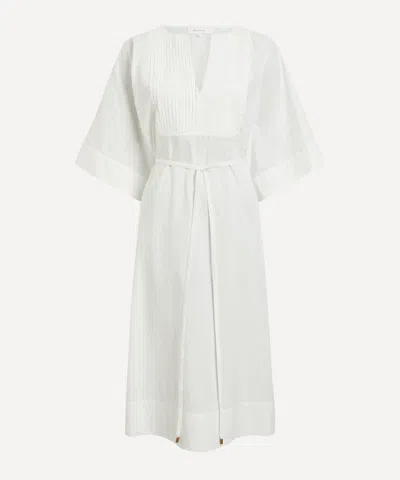 MONDO CORSINI MONDO CORSINI WOMEN'S WHITE DOT COTTON KAFTAN DRESS