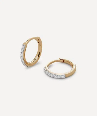MONICA VINADER MONICA VINADER 14CT GOLD DIAMOND HUGGIE HOOP EARRINGS
