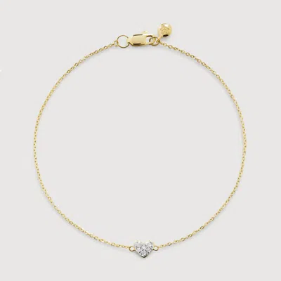 MONICA VINADER GOLD MINI HEART DIAMOND CHAIN BRACELET LAB GROWN DIAMOND
