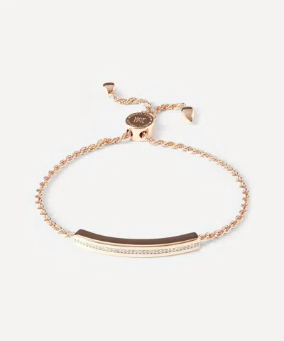 MONICA VINADER MONICA VINADER ROSE GOLD PLATED VERMEIL SILVER LINEAR DIAMOND CHAIN FRIENDSHIP BRACELET
