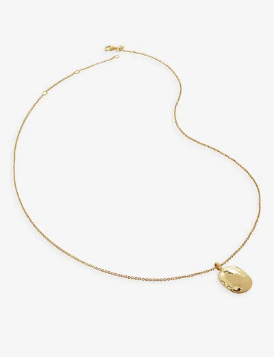 MONICA VINADER WOMENS MONICA VINADER ID LOCKET-CHARM 18CT GOLD-PLATED VERMEIL STERLING-SILVER NECKLAC