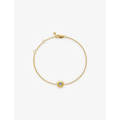 MONICA VINADER WOMENS MONICA VINADER MARCH BIRTHSTONE 18CT YELLOW GOLD-PLATED VERMEIL STERLING-SILVER AND AQUAMARIN
