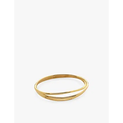 MONICA VINADER WOMENS NURA WRAP 18CT YELLOW GOLD-PLATED VERMEIL STERLING-SILVER BANGLE BRACELET
