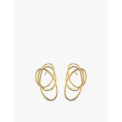 MONICA VINADER WOMENS NURA WRAP 18CT YELLOW GOLD-PLATED VERMEIL STERLING-SILVER EARRINGS