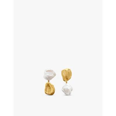 MONICA VINADER WOMENS MONICA VINADER X AMY POWNEY KESHI PEARL 18CT YELLOW GOLD-PLATED VERMEIL STERLING-SILVER AND P