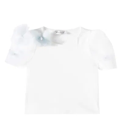 MONNALISA APPLIQUÉ COTTON-BLEND T-SHIRT