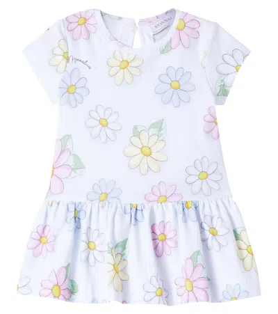 MONNALISA BABY FLORAL COTTON-BLEND JERSEY DRESS