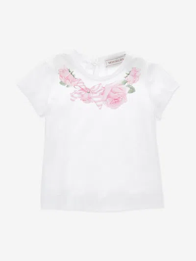 MONNALISA MONNALISA BABY GIRLS ROSE PRINT T-SHIRT