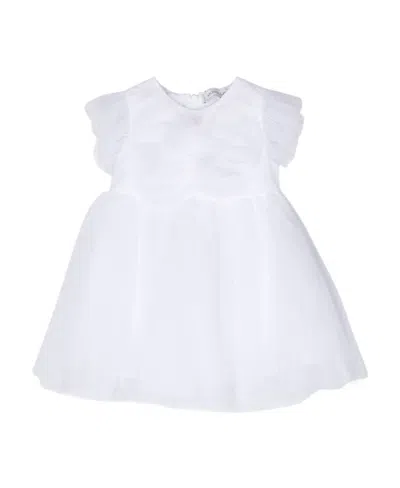 MONNALISA MONNALISA RUFFLED CREWNECK DRESS