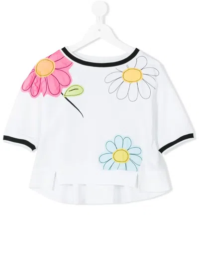 MONNALISA EMBROIDERED FLOWER T-SHIRT