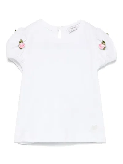 MONNALISA FLORAL-APPLIQUÉ T-SHIRT