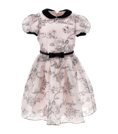 MONNALISA FLORAL PRINT BELTED DRESS