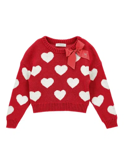 MONNALISA HEART-PATTERNED SWEATER