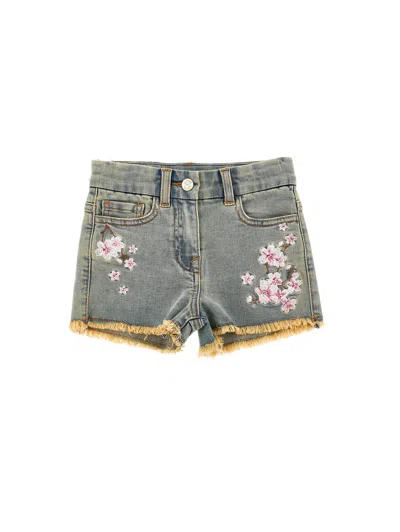 MONNALISA JEANSSHORTS MIT PFIRSICHBLÜTEN-STICKEREI