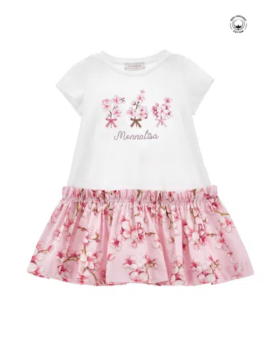 MONNALISA JERSEYKLEID MIT BLUMENVOLANT