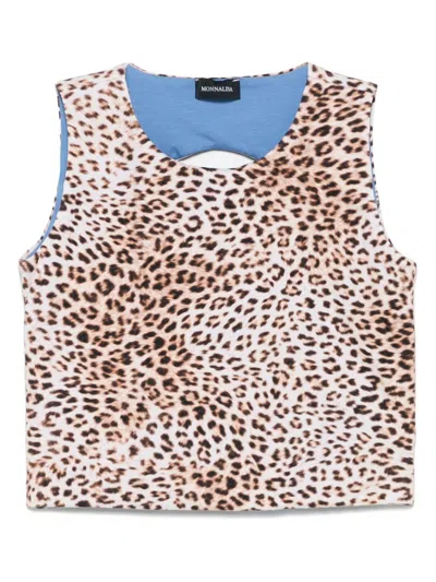 MONNALISA LEOPARD-PRINT TOP