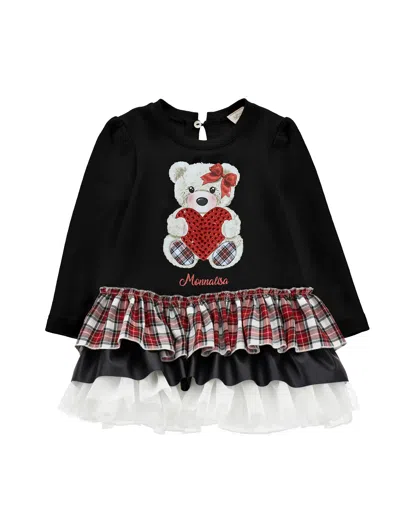 MONNALISA MONNALISA  MILANO STITCH MAXI TEDDY DRESS