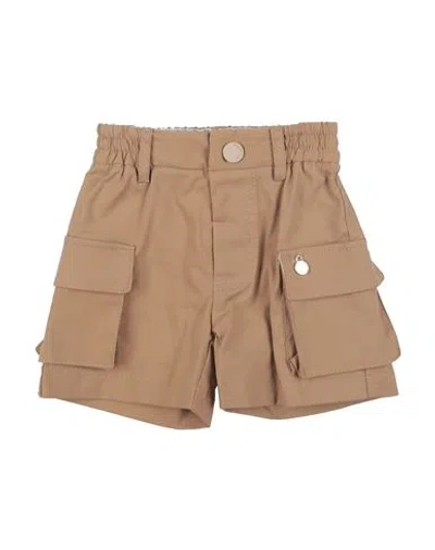 MONNALISA MONNALISA NEWBORN BOY SHORTS & BERMUDA SHORTS CAMEL SIZE 3 COTTON, POLYAMIDE, ELASTANE